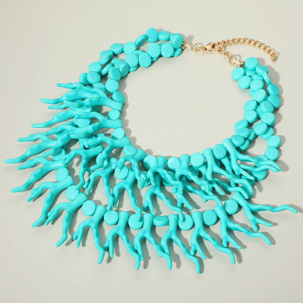 Bold Coral Statement Necklace