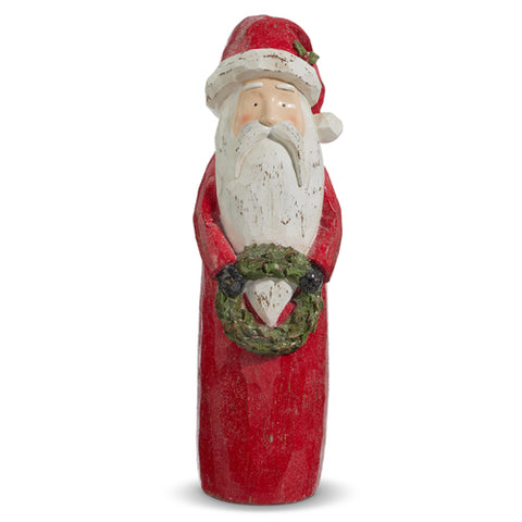 Carved Santa with Wreath