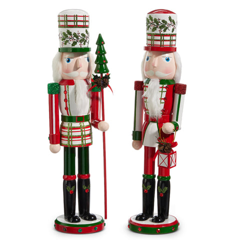 Plaid and Holly Nutcracker