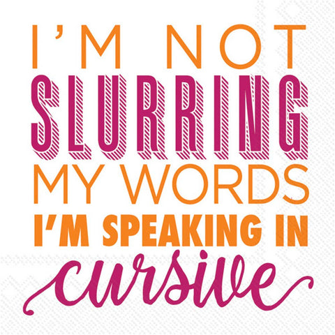 Speaking In Cursive Cocktail Napkins