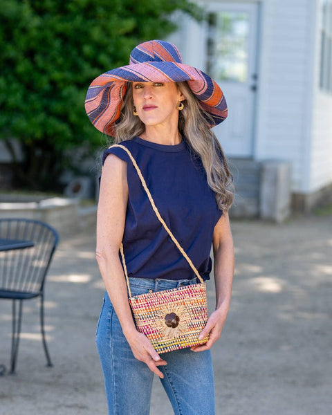 Barbados Crochet Straw Crossbody Bag