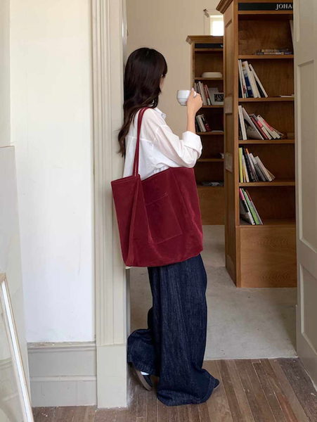 Suede-Like Tote Bag