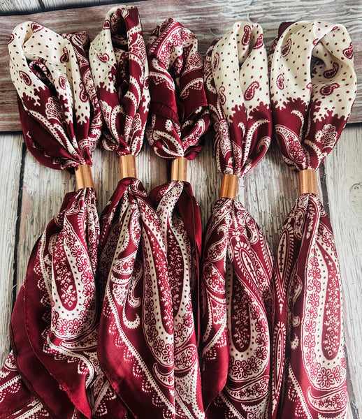 Maroon Paisley Wild Rag