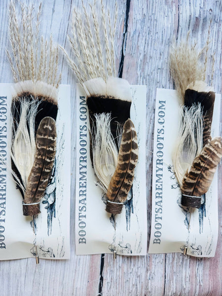 Mixed Feather Hat Pin - Set #17