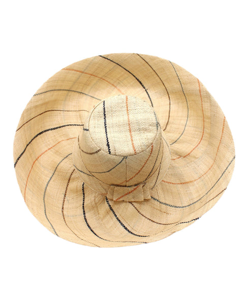 Grace Straw Hat - Neutrals Pinstripe
