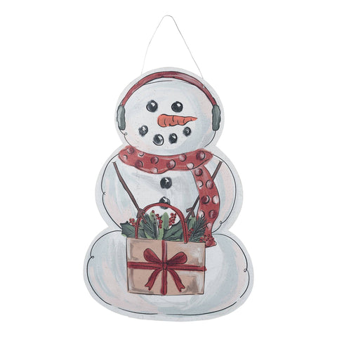 Holly Snowman/Stacked Pumpkins Burlee Door Hanger