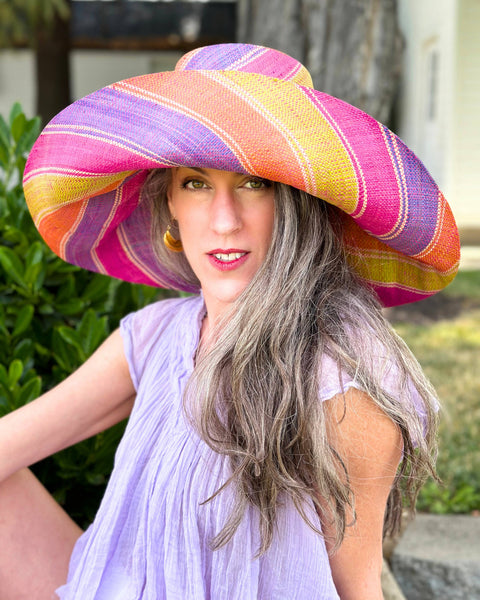 Grace Straw Hat - Midori Swirl