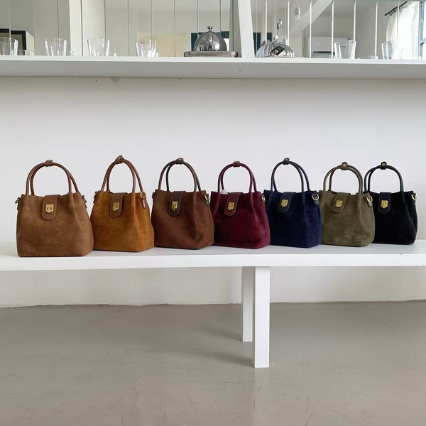 Suede-Like Microfiber Crossbody Bag