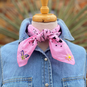 Texas Bluebonnet Embroidered Bandana