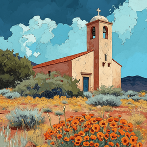 Southwest Church Wall Art Print