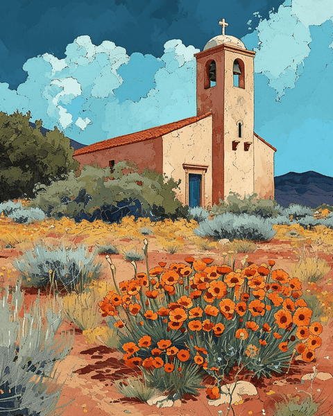 Southwest Church Wall Art Print