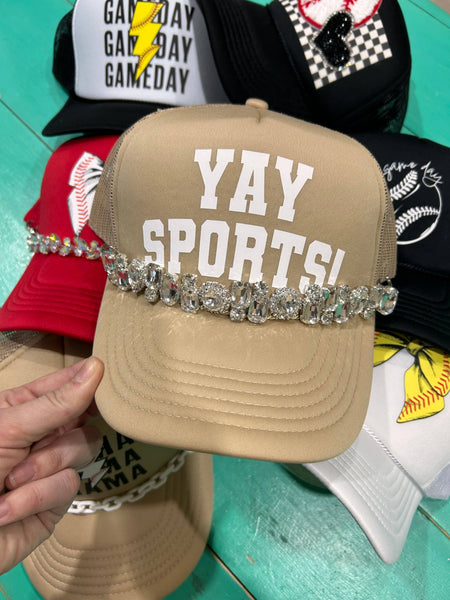 Jumbo Rhinestone Trucker Hat Chain