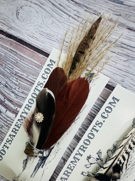 Mixed Feather Hat Pin -Set #02