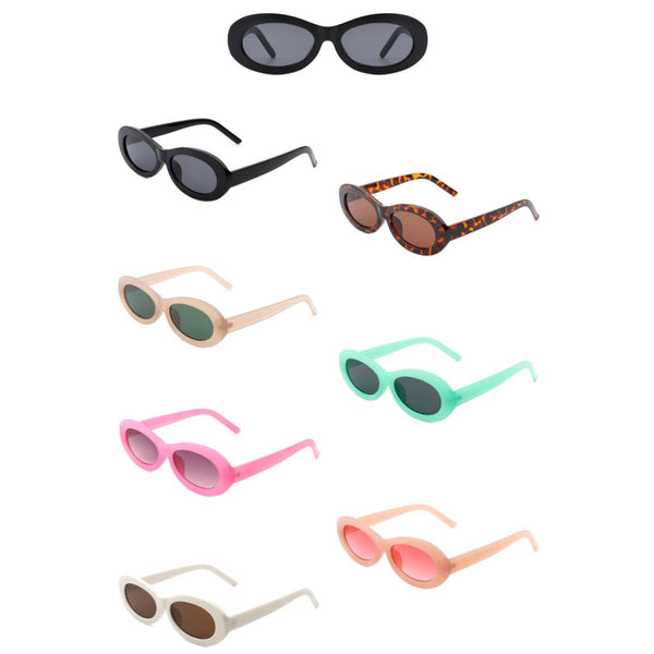 Oval 90s Inspired Fashion Slim Sunglasses