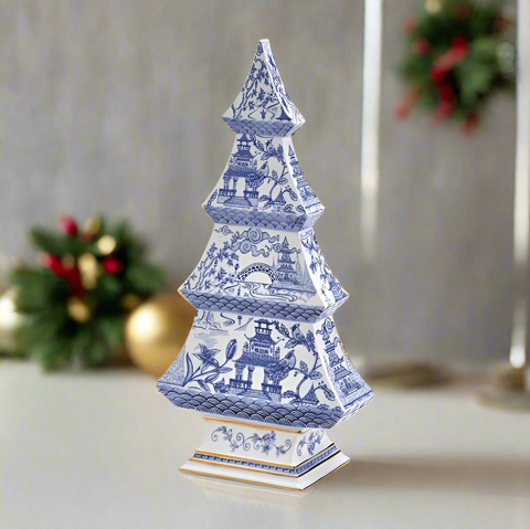 Blue Toile Christmas Tree