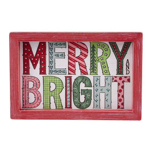 Merry and Bright Small Framed Board