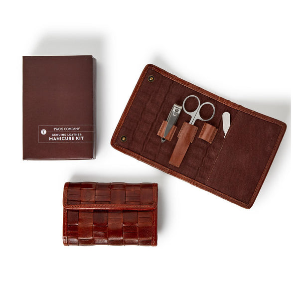 Woven Leather Manicure Kit