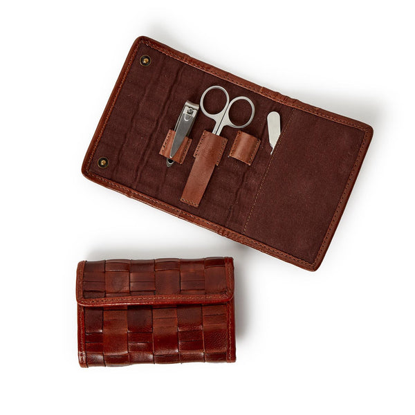 Woven Leather Manicure Kit