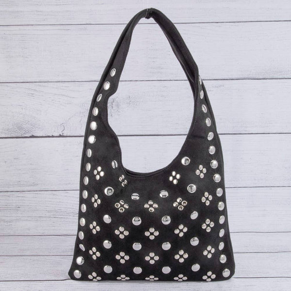 Studded Rivets Hobo Shoulder Bag