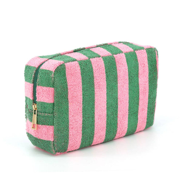 Striped Terrycloth Cosmetic Bag