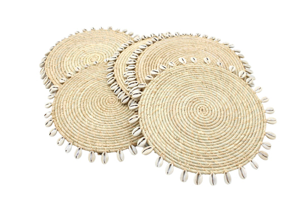 Raffia Shell Edge Placemats - Sets of 6