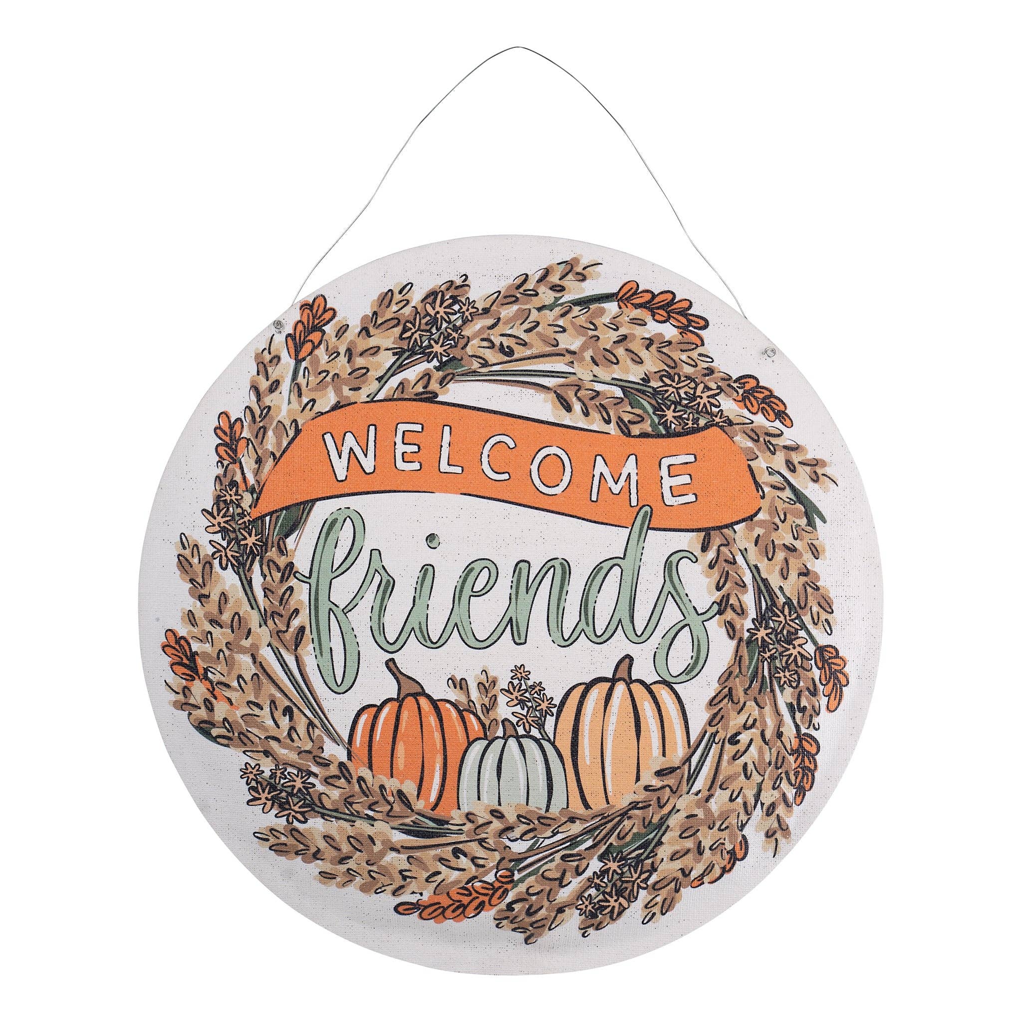 Welcome Friends Fall / Joy To The World Burlee Door Hanger