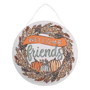 Welcome Friends Fall / Joy To The World Burlee Door Hanger