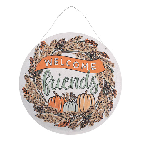 Welcome Friends Fall / Joy To The World Burlee Door Hanger