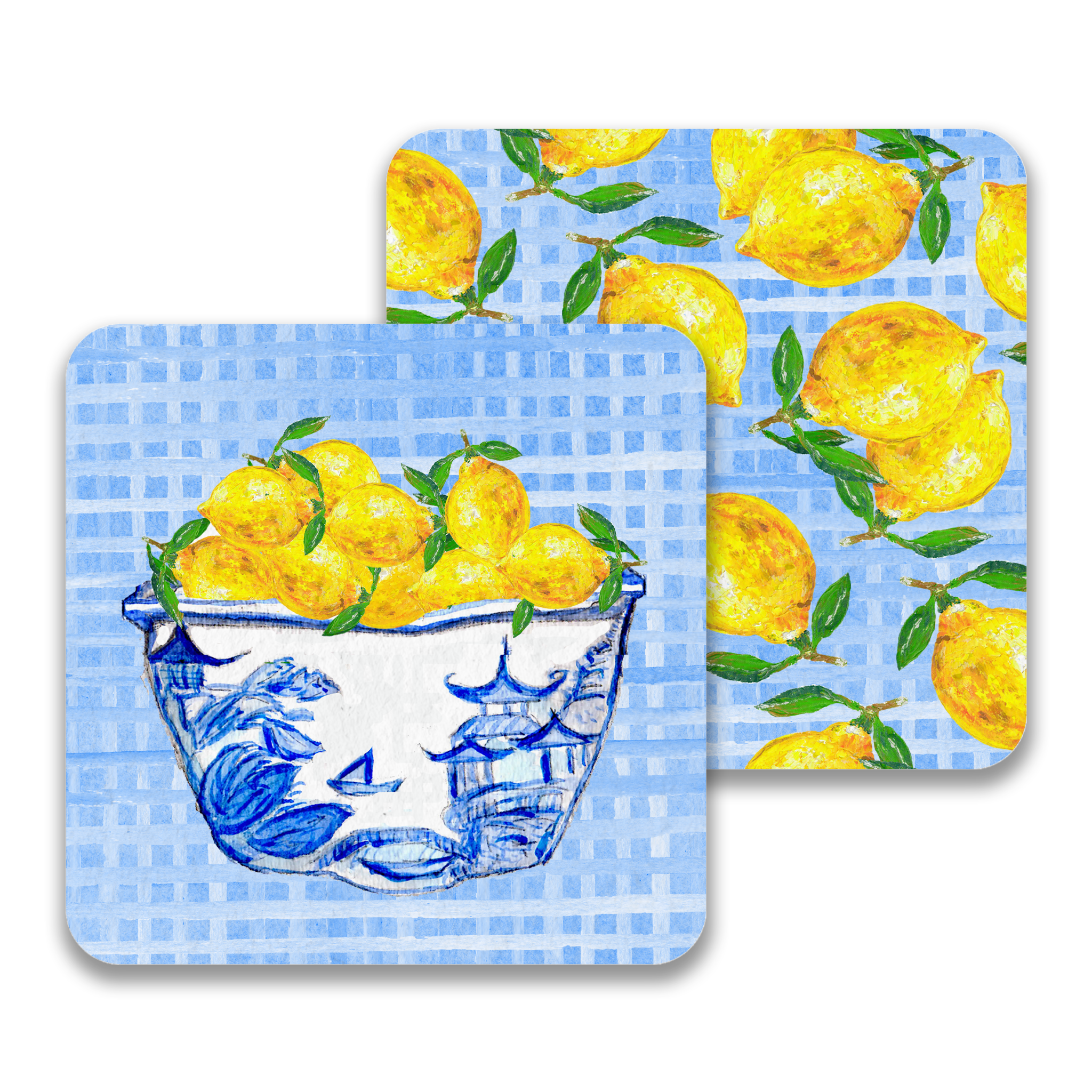 Bowl of Lemons Paper Drink Coaster