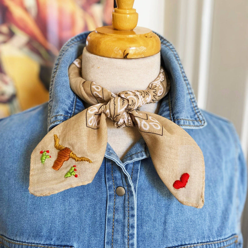 Hand Embroidered Bandanas