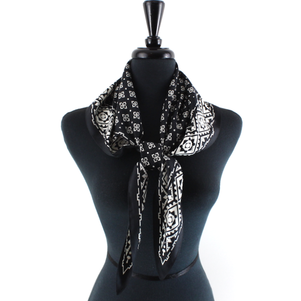 Geometric Triangle Silky Scarf - Wine