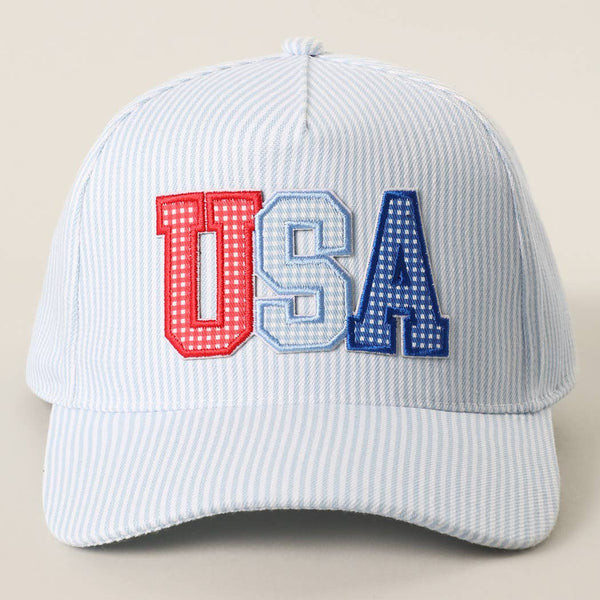 USA Patch Varsity Striped Baseball Hat