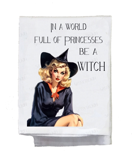 Halloween In a World of Princesses Kitchen Towel