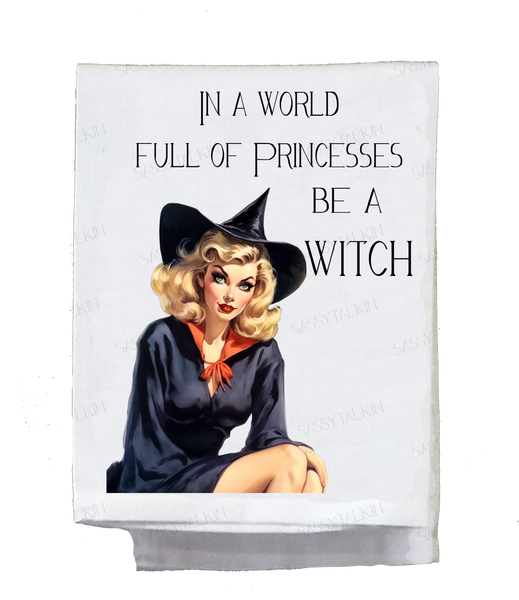 Halloween In a World of Princesses Kitchen Towel