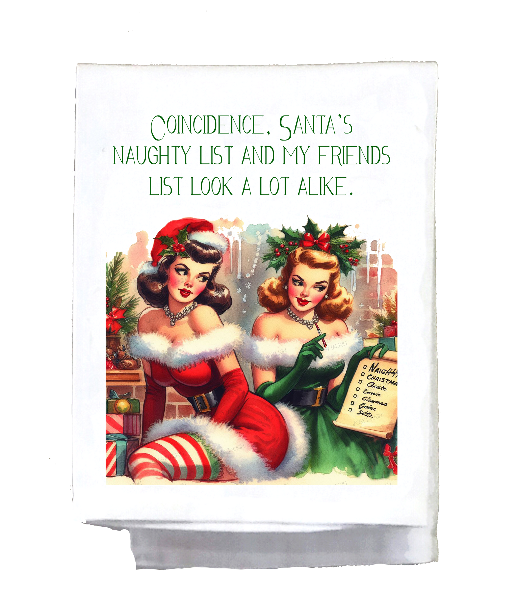 Christmas Naughty List Kitchen Towel