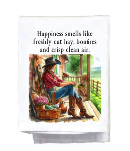 Happiness Smells Like Hay Kitchen Towel