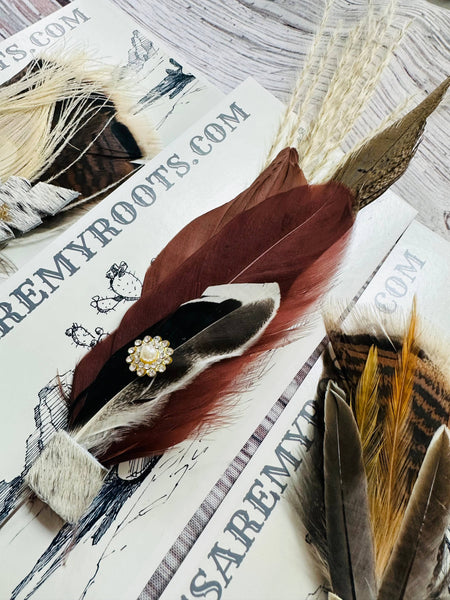 Mixed Feather Hat Pin -Set #02