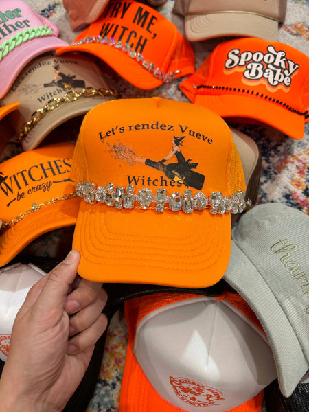 Jumbo Rhinestone Trucker Hat Chain