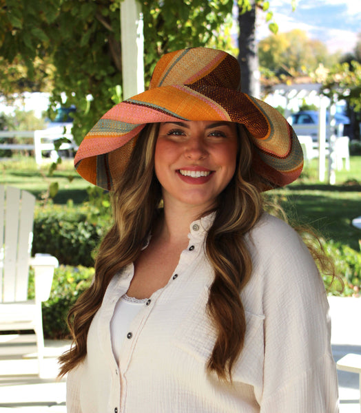 Grace Straw Hat - Midori Swirl