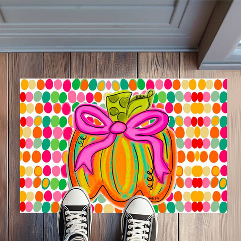 Happy Dot Pumpkin Rug Floormat
