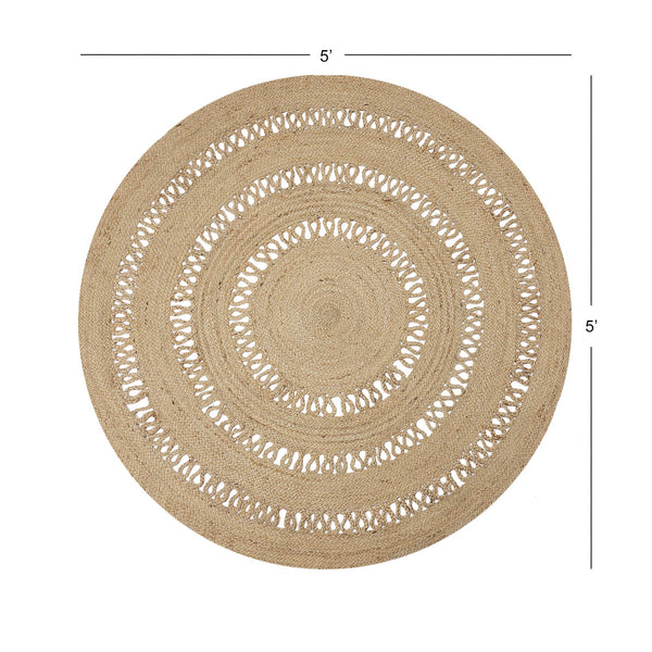 Round Jute Area Rug - 5ft