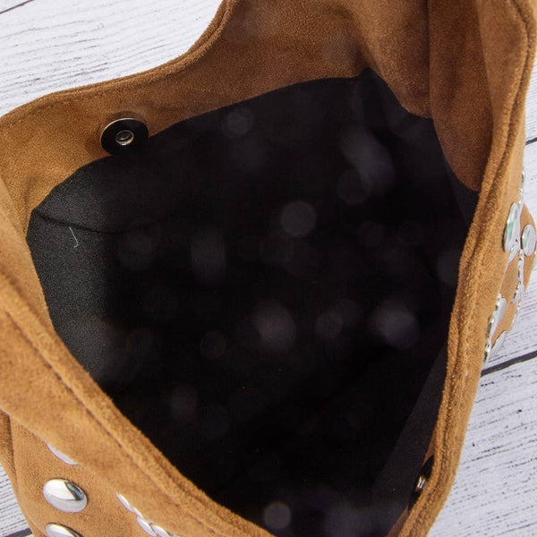 Studded Rivets Hobo Shoulder Bag