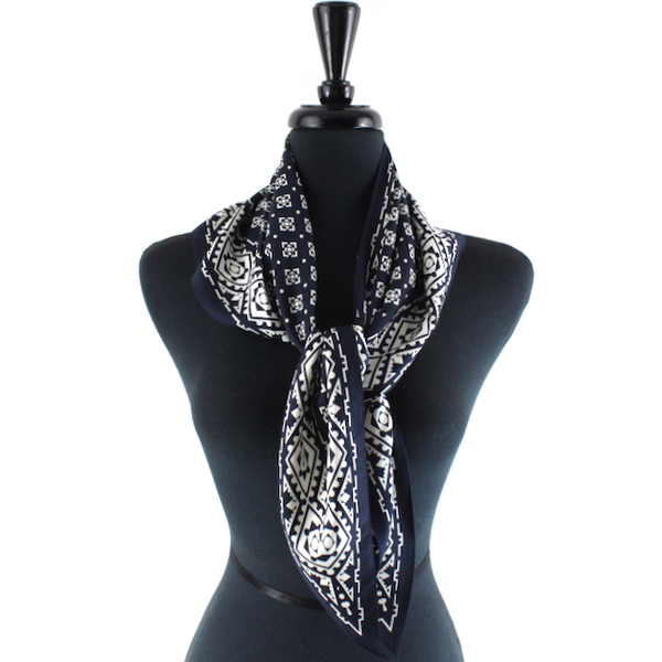 Geometric Triangle Silky Scarf - Wine