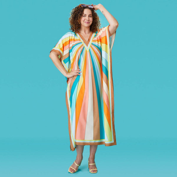 Sun Stripes Caftan Beach and Pool Coverup