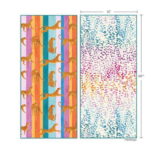 Leopard Stripes Microfiber Beach Towel