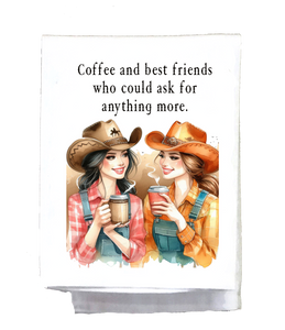 Country Coffee and Best Friends Kitchen Towel