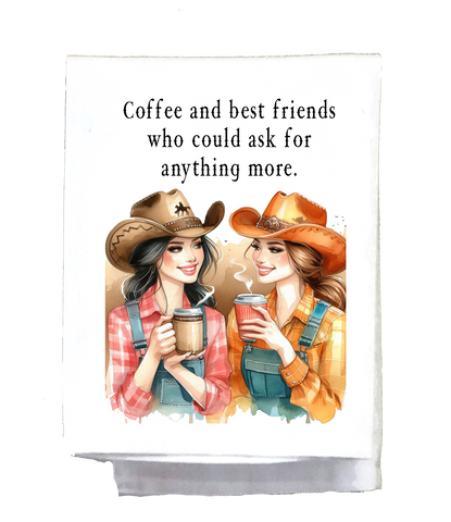 Country Coffee and Best Friends Kitchen Towel