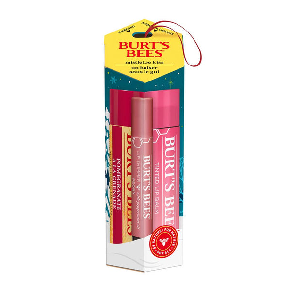 Burt's Bees Holiday Mistletoe Kiss Pink Gift Set - Pack of 3