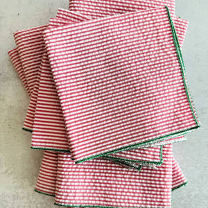Holiday Seersucker Napkins - Set of 4
