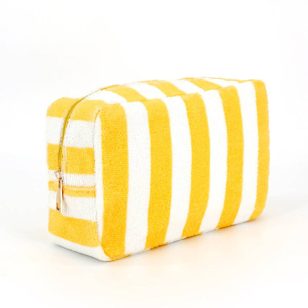Striped Terrycloth Cosmetic Bag